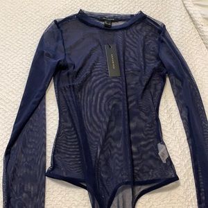 Revamped navy mesh bodysuit. Size small. Never worn.